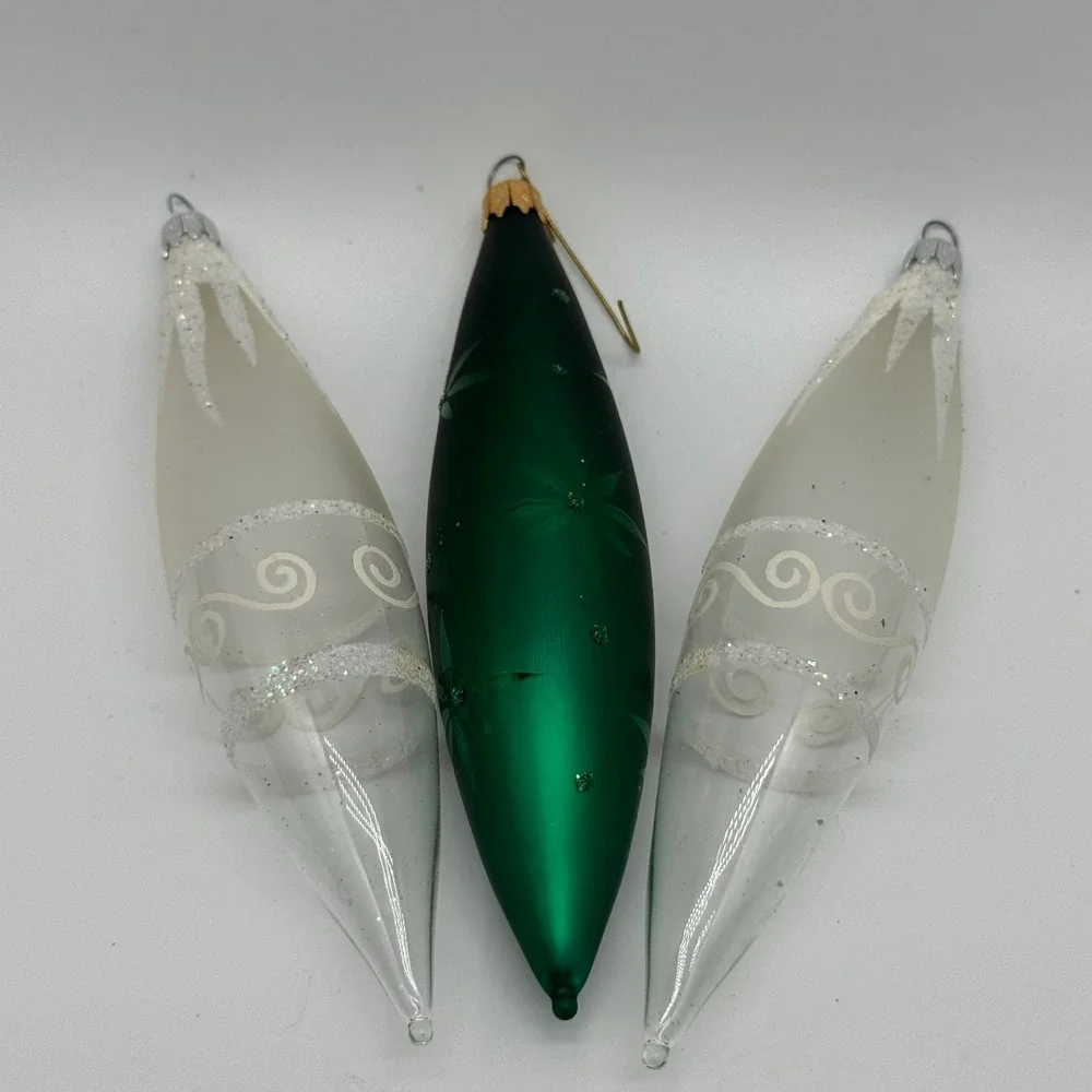 Vintage Colombia Glass Ornaments Lot 3 Large 6